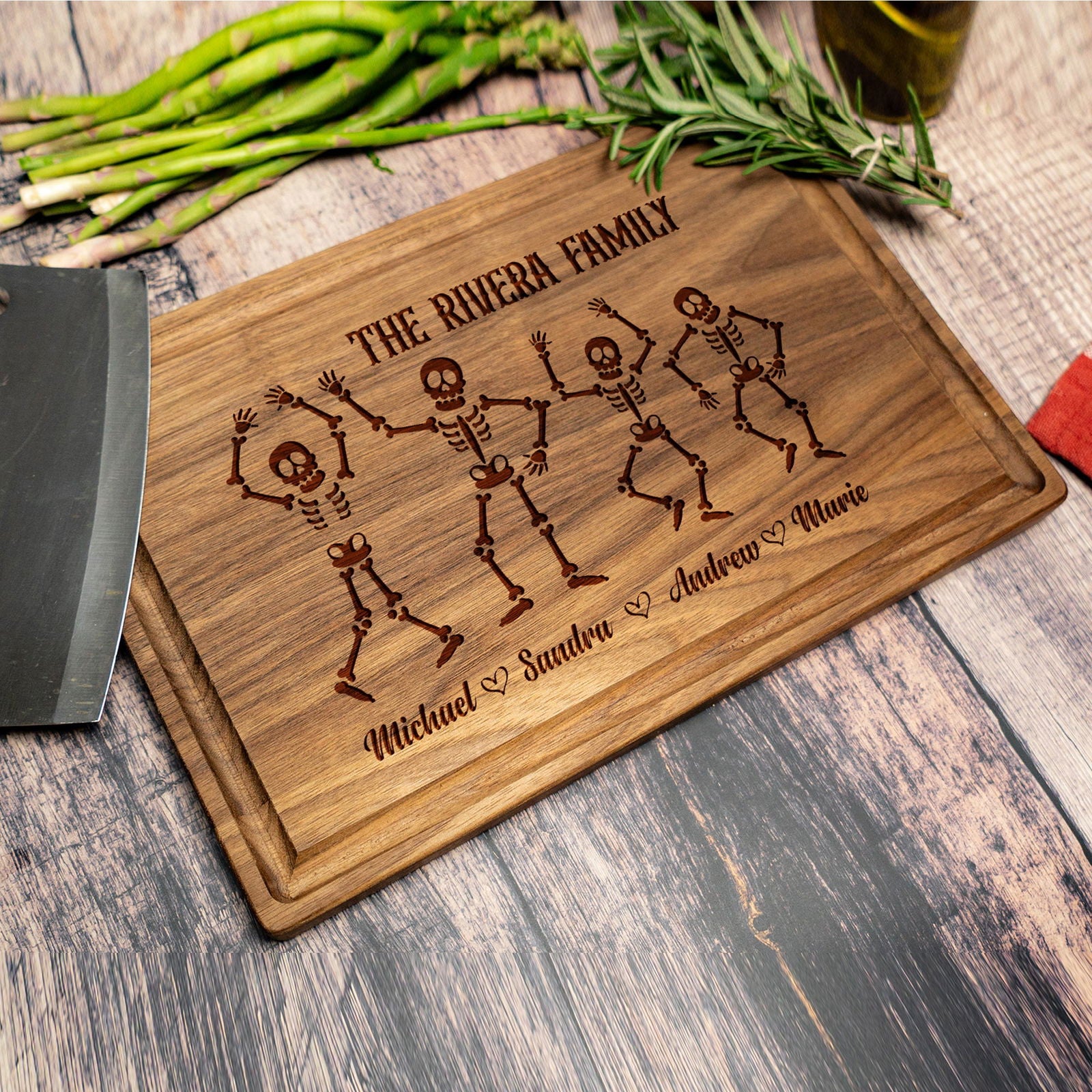 Dancing Skeleton Family Personalized Cutting Board - Tayfus