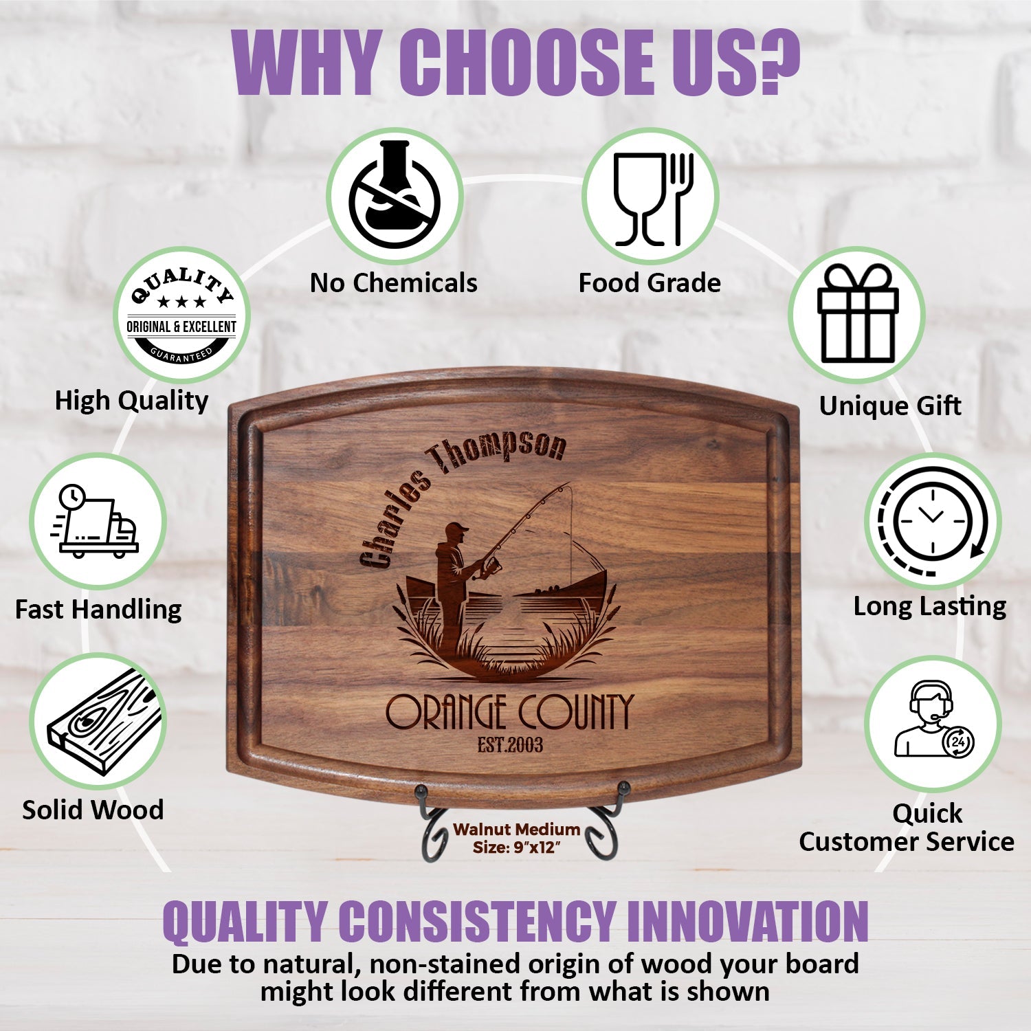 Reel In Style: Personalized Fishing Cutting Board with Name and Location - Tayfus